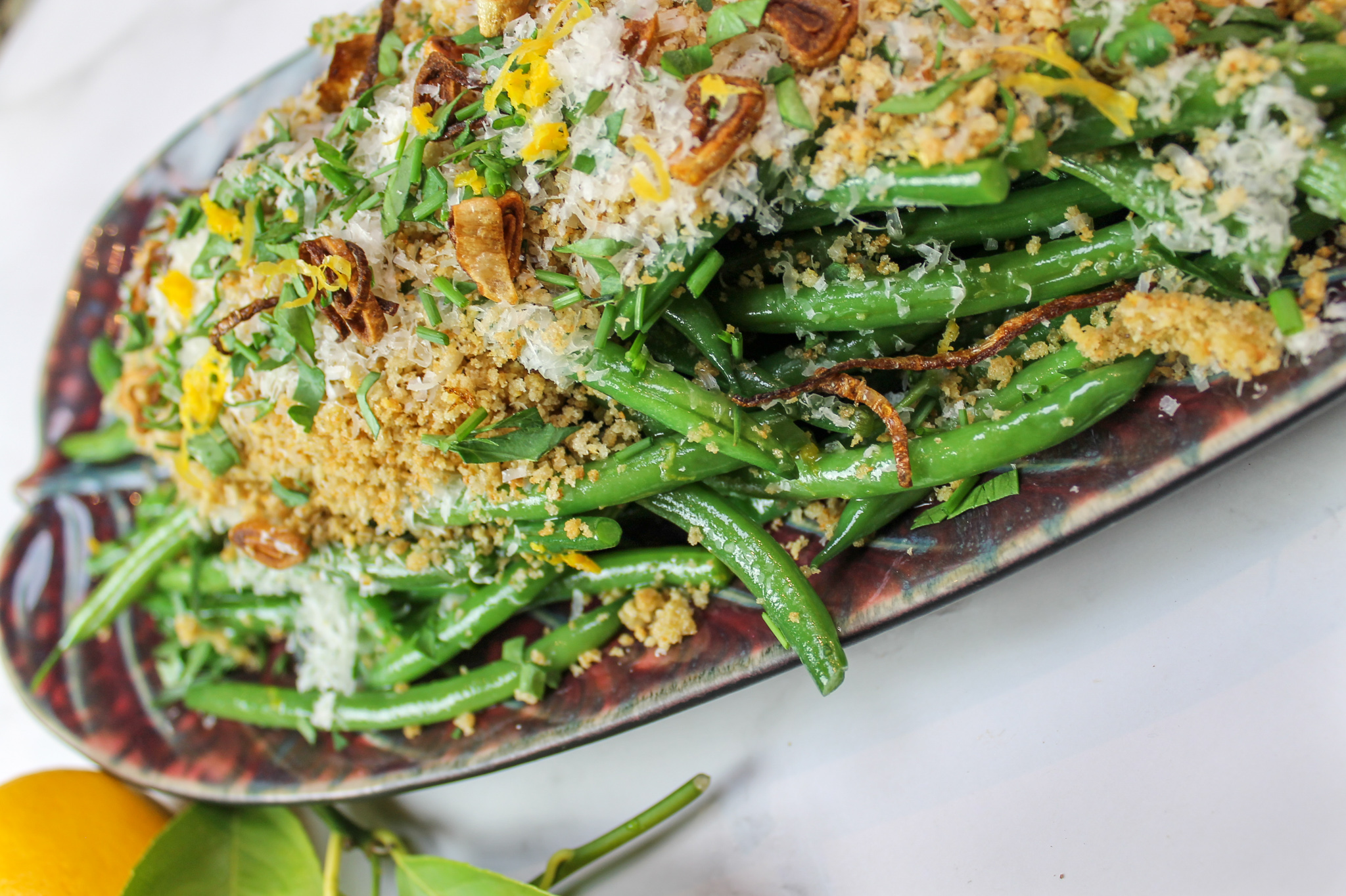 Green Beans with Garlic Bread Crumbs KitchenbytheSea