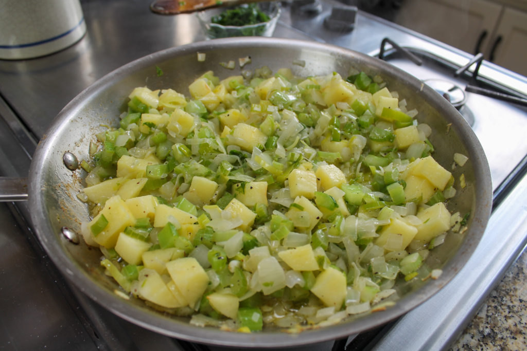 sautéed onion, celery, and apple