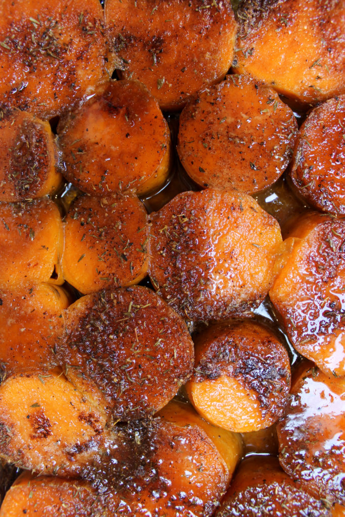 Twice ‘Baked’ Brown Sugar Spiced Sweet Potatoes baked in butter