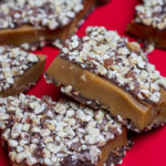 toffee with dark chocolate and almonds
