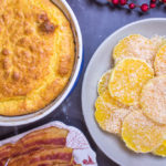 egg souffle with oranges and bacon
