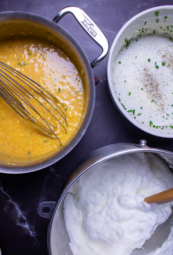 egg souffle ingredients: eggs, egg whites, spices