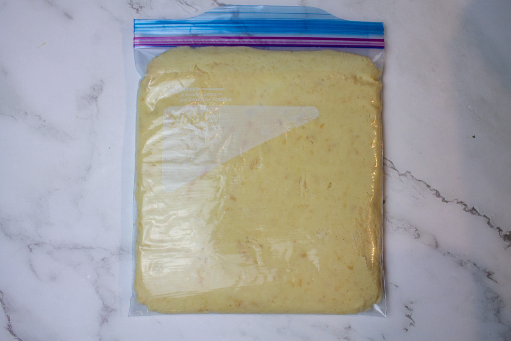 shortbread cookie dough in a ziploc