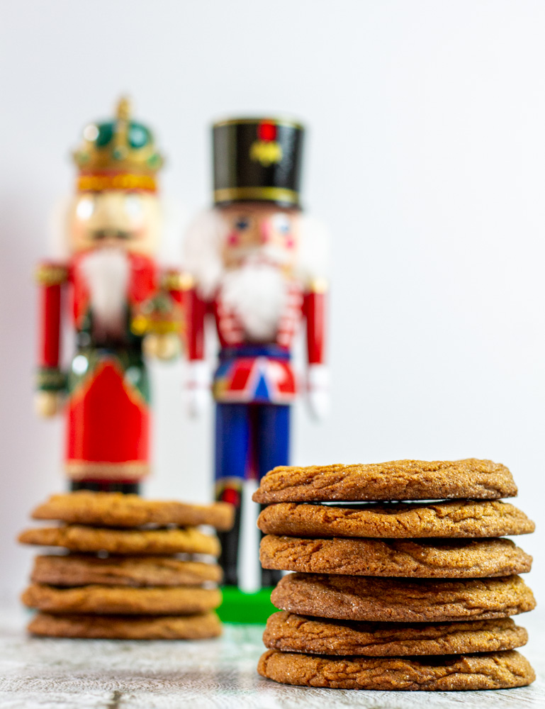 stacked gingersnaps with nutcrackers