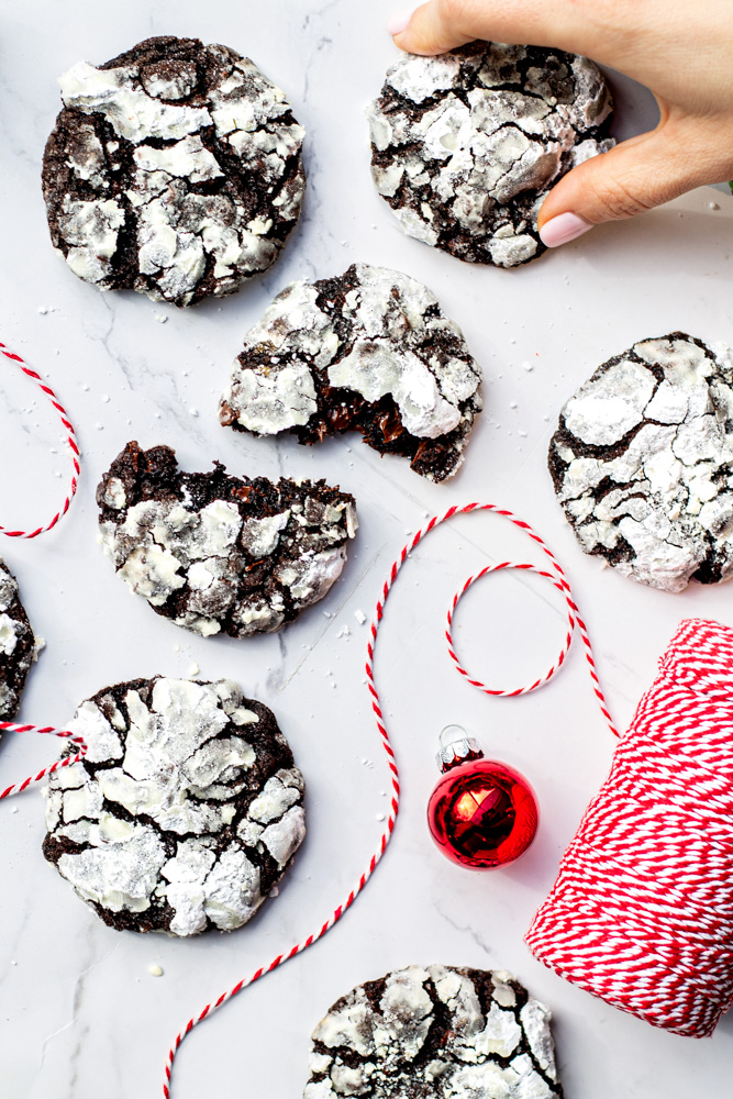 mint crinkle cookies