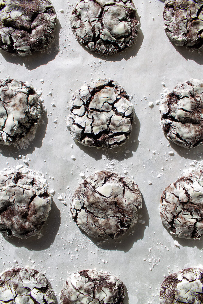 mint crinkle cookies