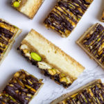 shortbread nut bars with chocolate drizzle