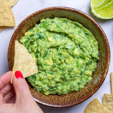 guacamole with chips