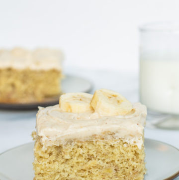 Banana Cake with Brown Butter Cream Cheese Icing - Kitchen-by-the-Sea