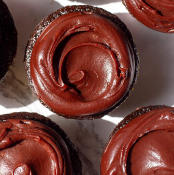 chocolate cupcakes with chocolate icing