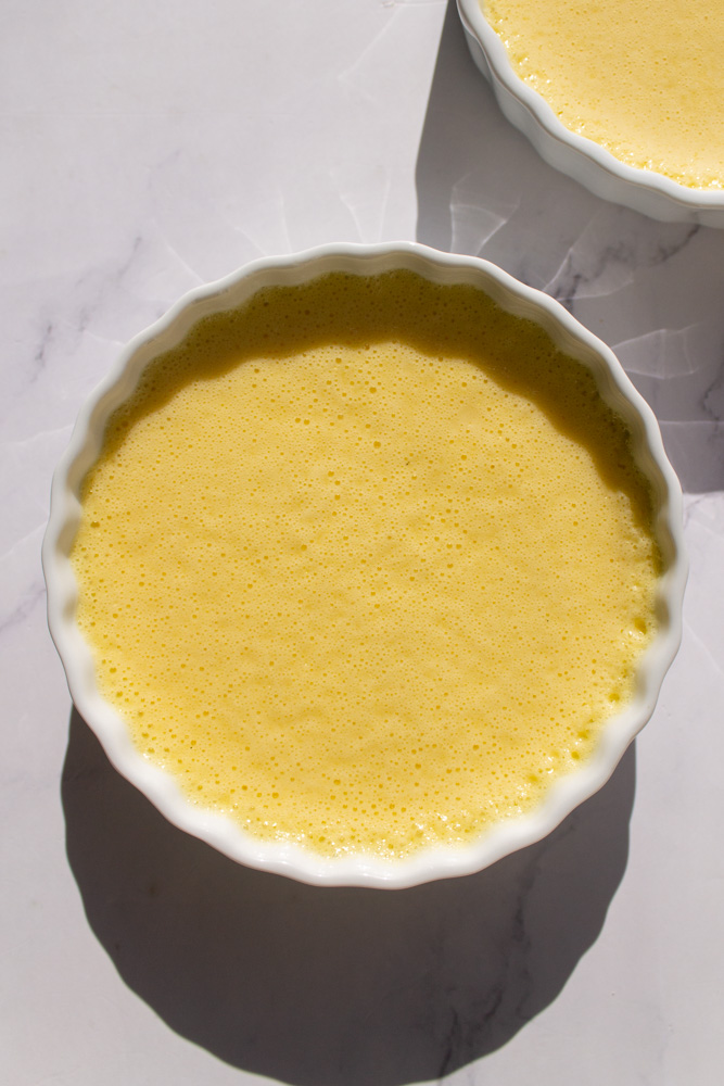 crème brûlée after baking