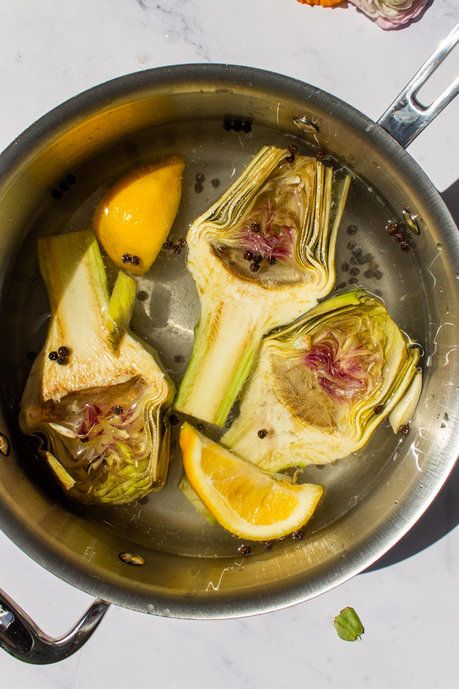 boiling the aritchokes