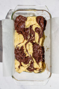 marble banana bread swirled