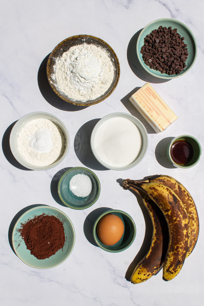 marble banana bread ingredients