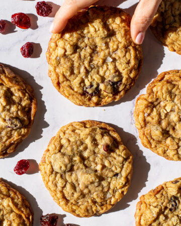 cherry toffee oatmeal cookies