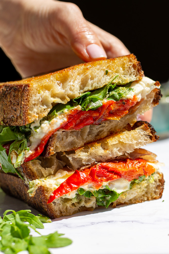 Burrata and Prosciutto sandwich - Kitchen-by-the-Sea