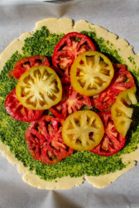 pesto tomato galette