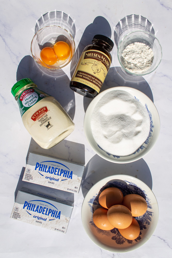 Basque cheesecake ingredients