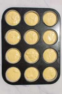 Vanilla cupcakes before baking
