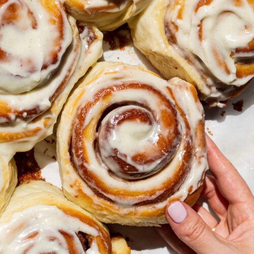 Milk Bread Cinnamon Rolls with Cream Cheese Icing KitchenbytheSea