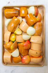 butternut squash soup ingredients before roasting