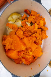 butternut squash soup before blending