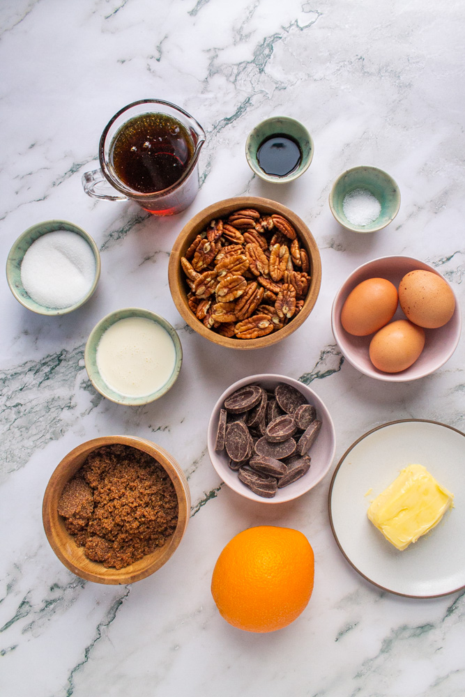 chocolate citrus pecan pie ingredients