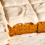pumpkin sheet cake with brown butter cream cheese icing