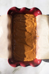 spiced loaf cake before baking