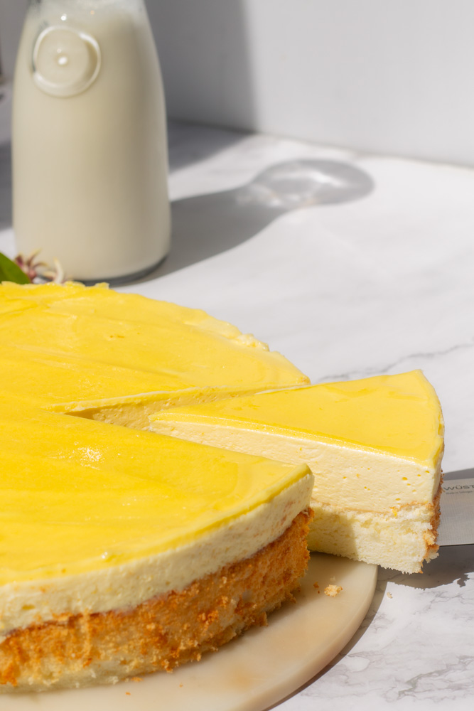 triple lemon mousse cake