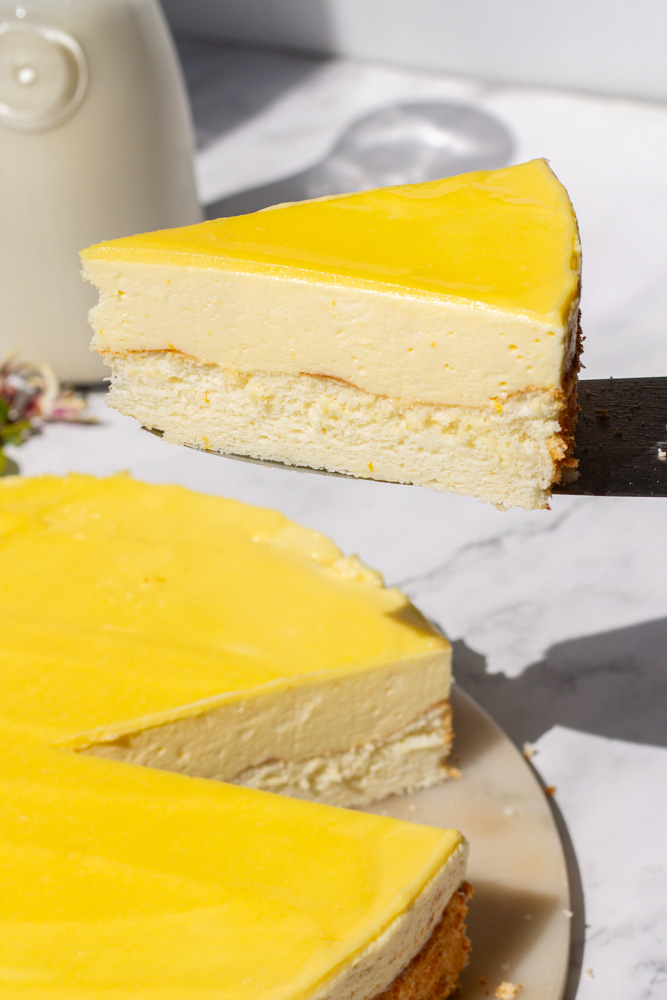 triple lemon mousse cake