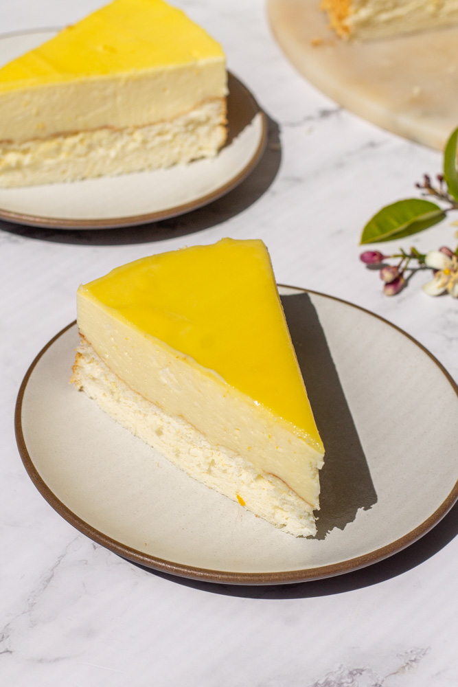 triple lemon mousse cake