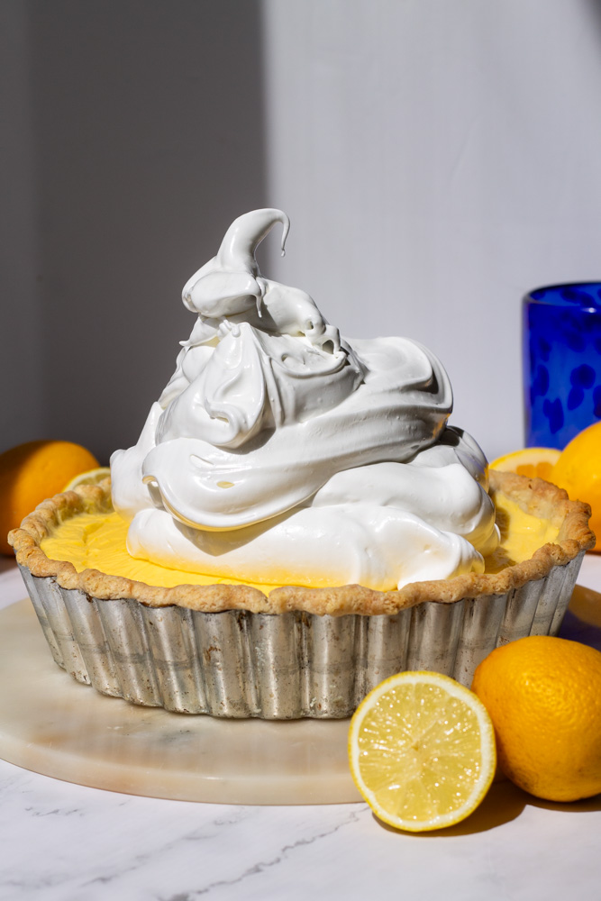 lemon meringue pie before torching