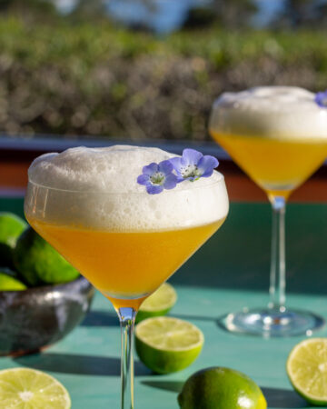 passion fruit salt foam margaritas