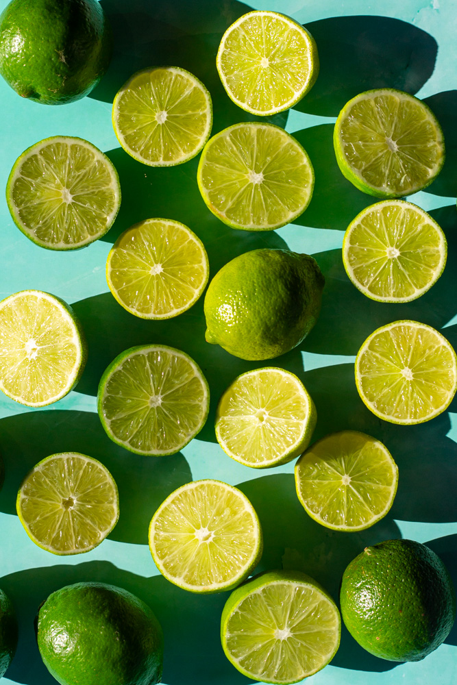 limes cut in half