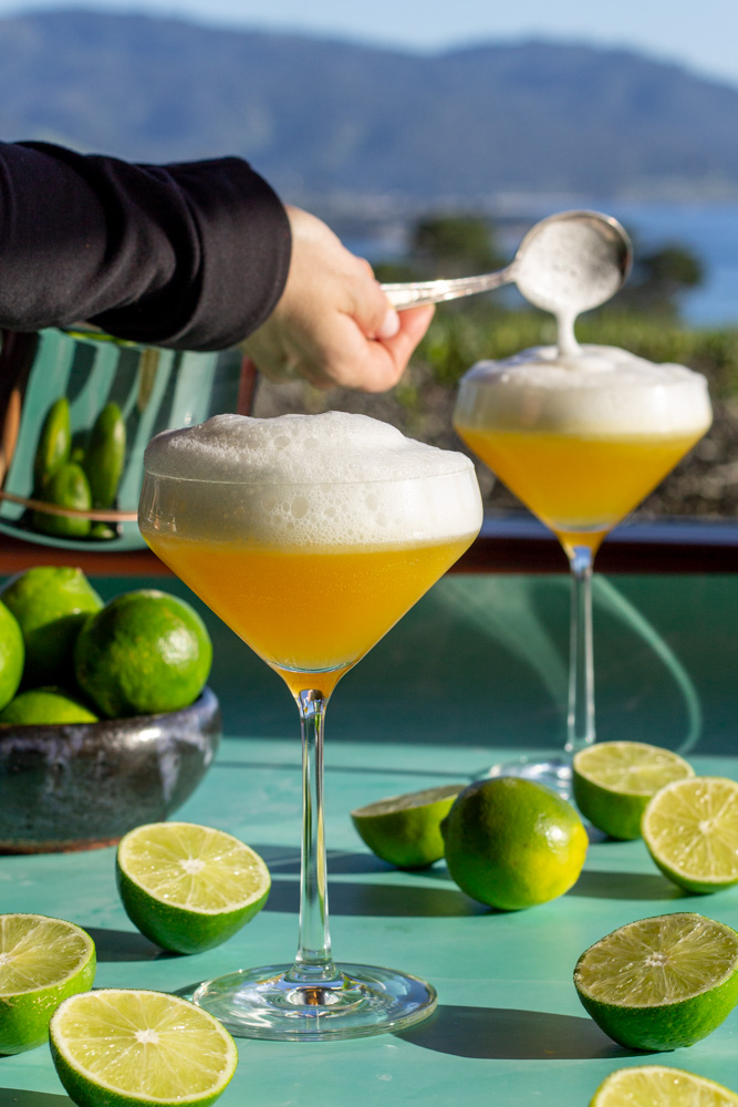 passion fruit salt foam margaritas