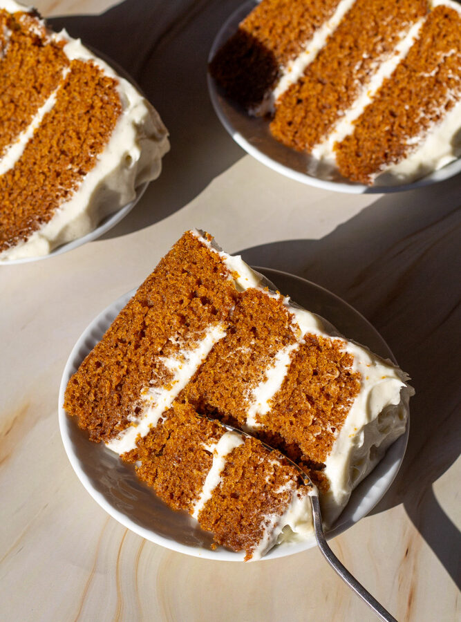 pumpkin cake with cream cheese icing