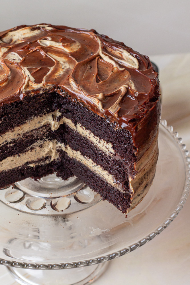 chocolate cake with espresso filling