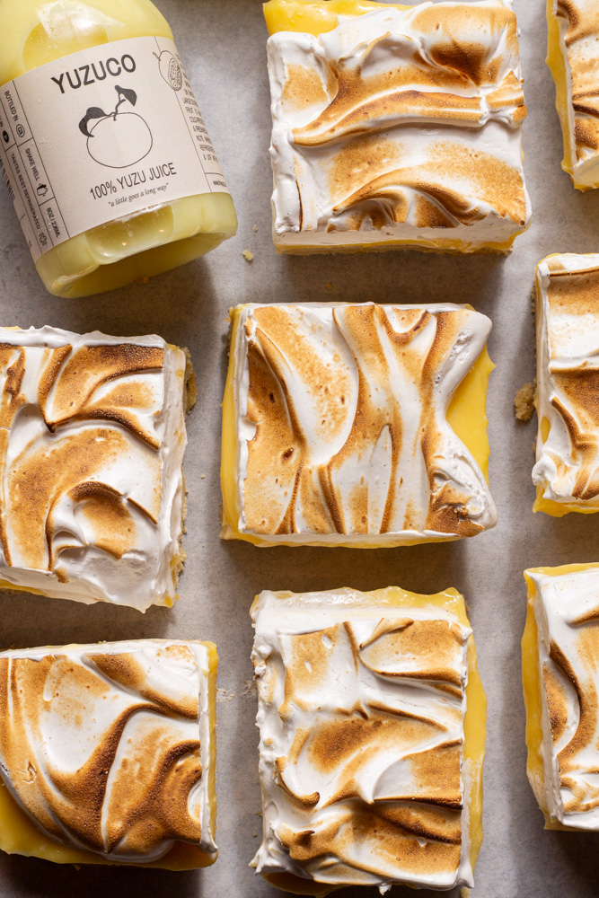 yuzu meringue pie bars