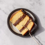 vanilla cake with chocolate mousse filling