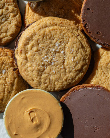 chocolate dipped peanut butter cookies