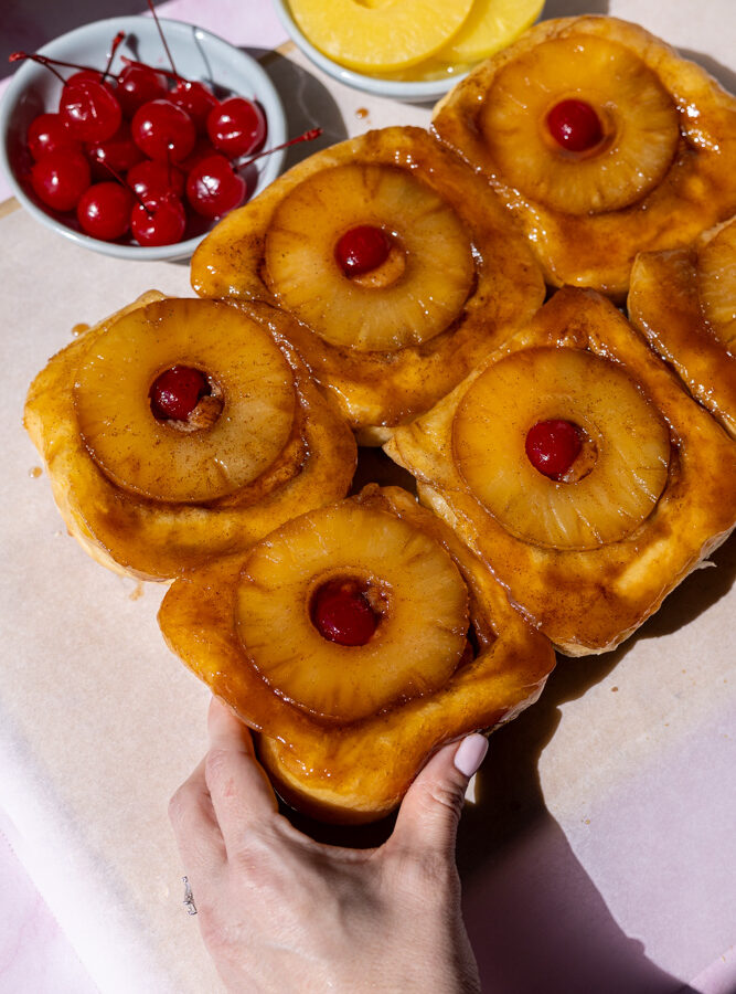 Pineapple Upside Down Cinnamon Rolls