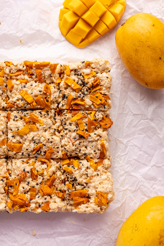 mango sticky rice rice krispie treats