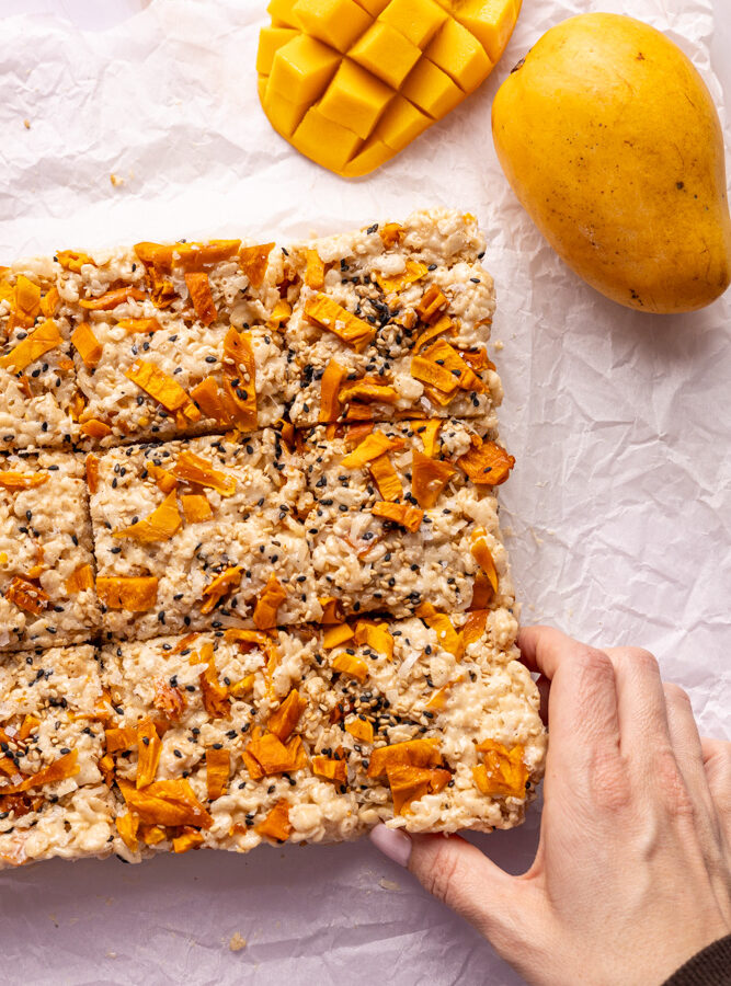 mango sticky rice rice krispie treats
