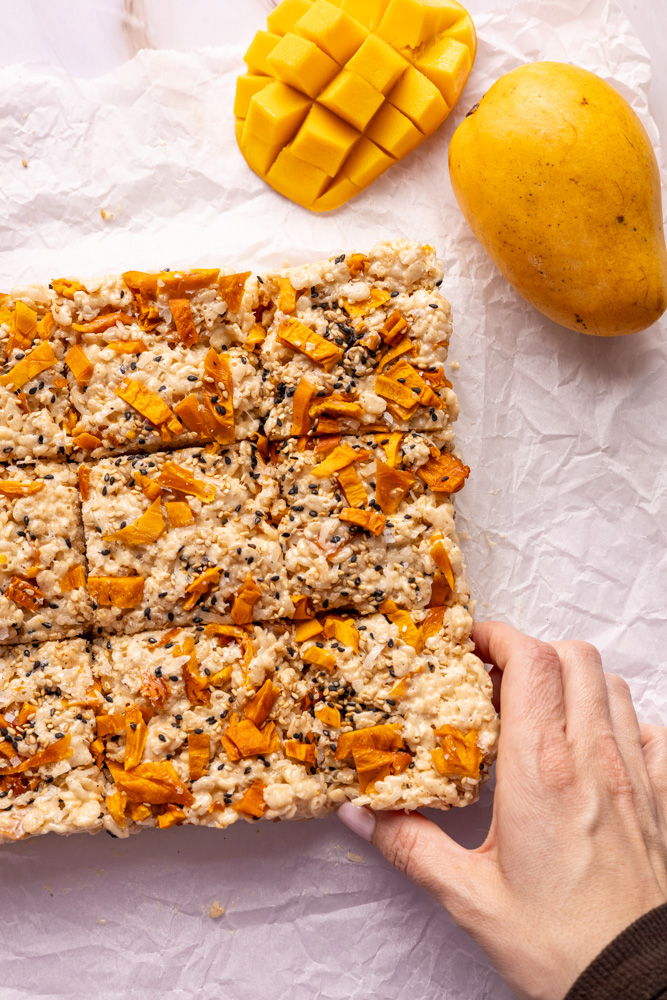 mango sticky rice rice krispie treats