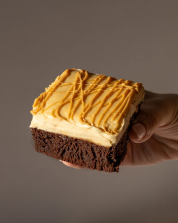 brownies with peanut butter topping