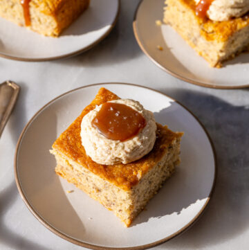 miso caramel banana cake