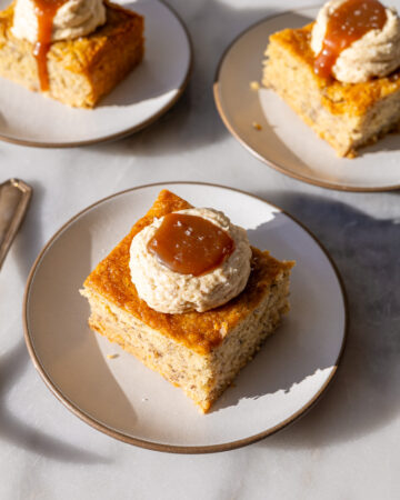 miso caramel banana cake