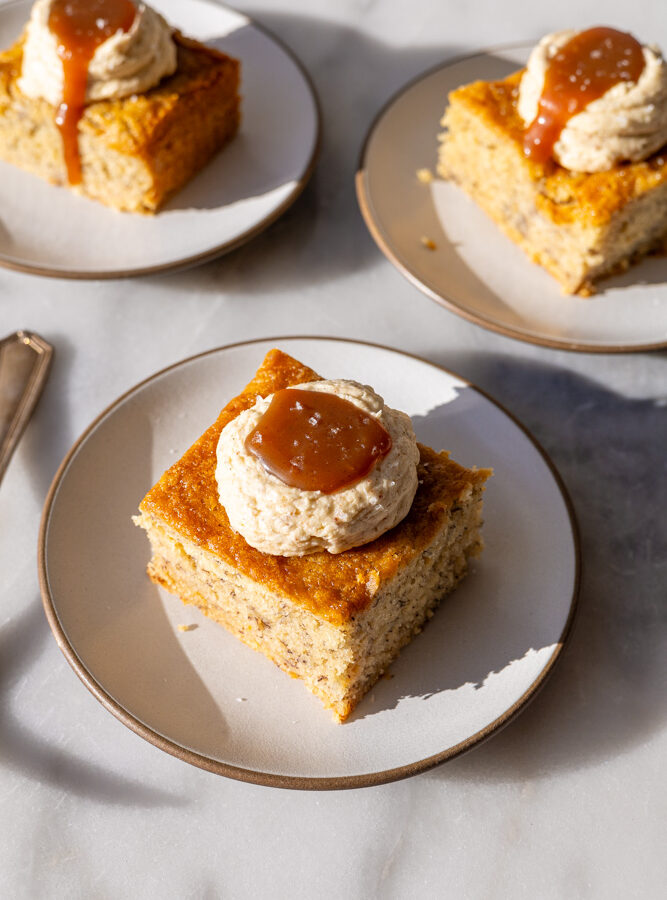 miso caramel banana cake