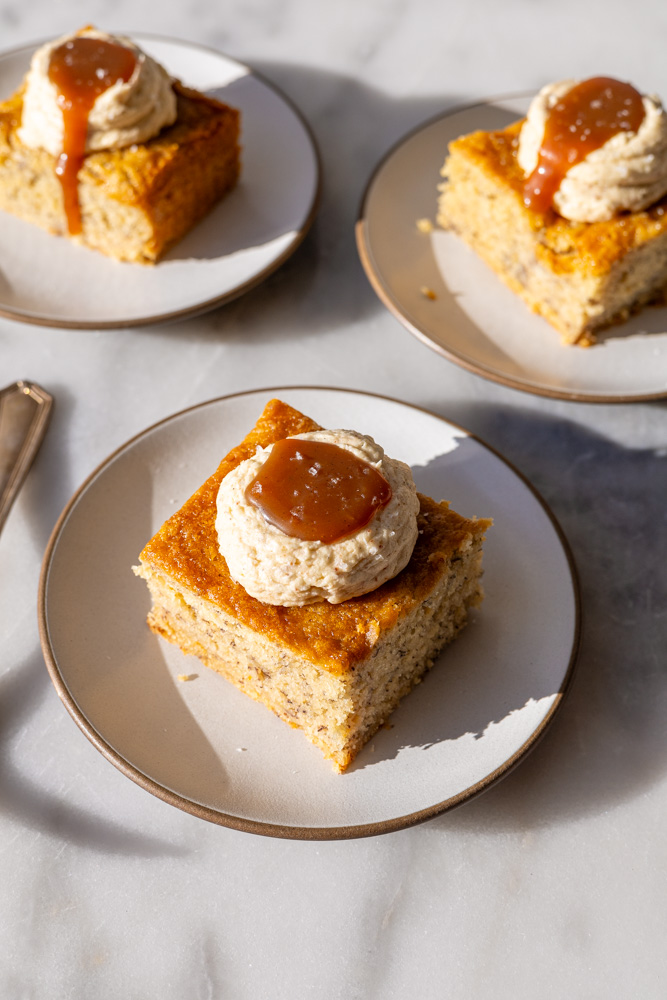 miso caramel banana cake